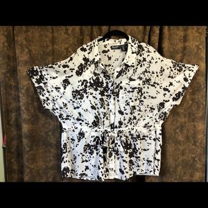 Cow print retro blouse, western Wrangler